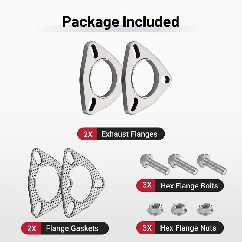 EVIL ENERGY 2.5 Inch 3 Bolt Exhaust Flange Connection Kit,