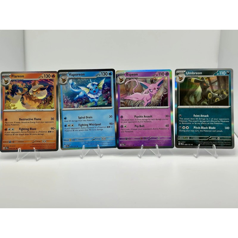 Prismatic Evolutions Complete Eevee Set Of 9 Cards Eeveelutions Holo