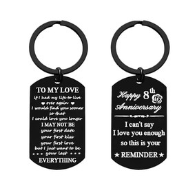 Nimteve Anniversary Keychain Gifts for Him Her Valentine's Day Gifts Happy Wedding Anniversary for Husband Wife Happy Anniversary Keychain for Boyfriend Girlfriend (8th Anniversary Keychain)