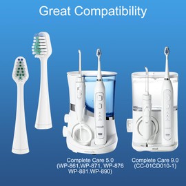 Harobey Replacement Toothbrush Heads for Waterpik Complete Care 5.0/9.0, and Compatible with AquaSonic Duo and Home Dental Center Electric Toothbruh, 10 Count(Pack of 1), Black