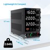 DC Power Supply 0-160V 0-2A, Bench Power Supply with Encoder