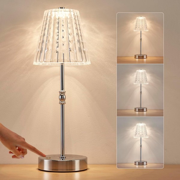 SAIWEYA Cordless Table Lamp, 5000mAh Rechargeable Battery Operated Portable Lamp,