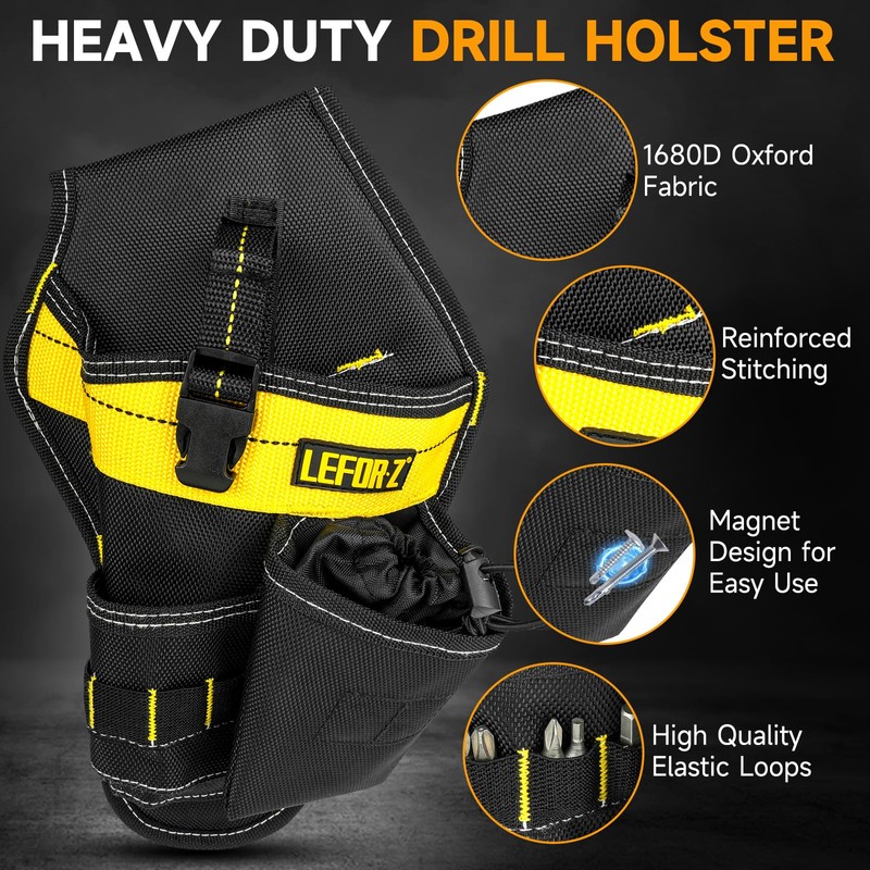 Drill Holster,Heavy-Duty Impact Holster for Tool Belt,Quick Access Drill Holder,Drill