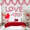 66FT Valentine's Day Heart Tinsel Garland Pink Red Metallic Twist
