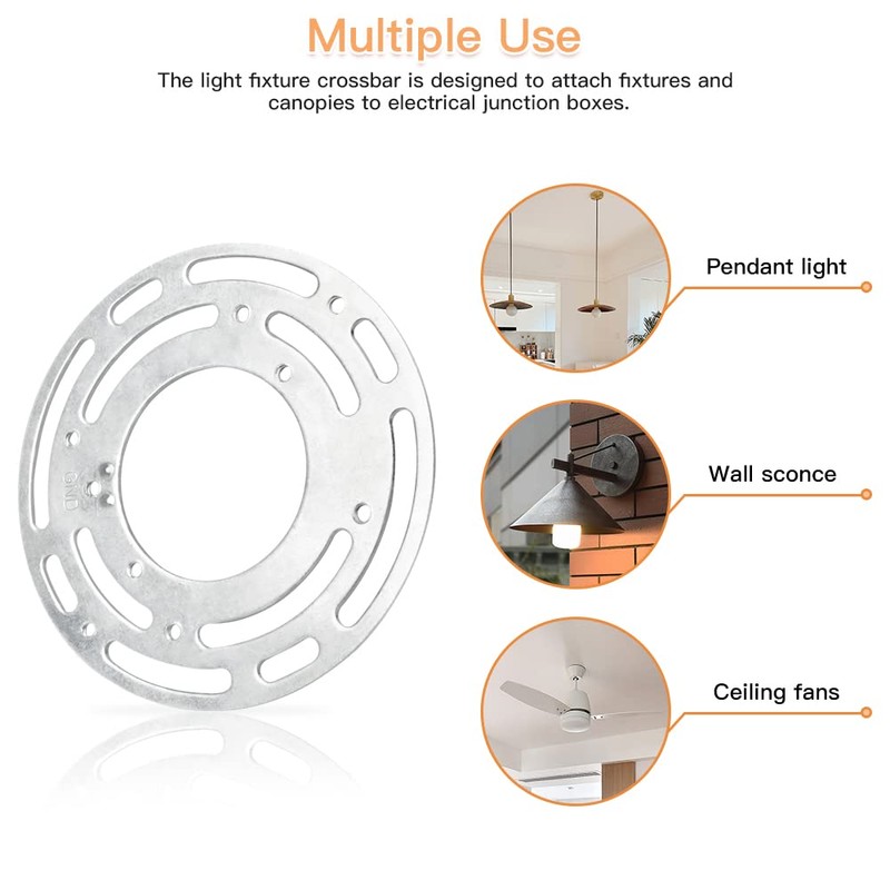 Upgraded Version - 2 Sets 4" Diameter Light Fixture Mounting