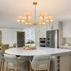 KUSSCO 6-Light Boho Rattan Chandelier 39″ Rattan Pendant Light with