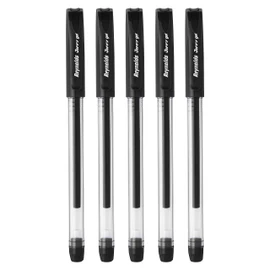 Reynolds Jiffy 0.5mm Needle Point Gel Pens Black Ink - Pack of 40 (Ship From India)