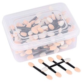 150 aplicador de sombra de ojos desechable de espuma cepillo de maquillaje esponja con punta ovalada aplicadores de sombra de ojos doble cara con una caja