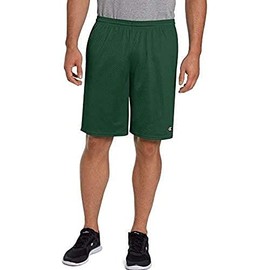 Champion Men's Long Mesh Short with Pockets, Dark Green, Small