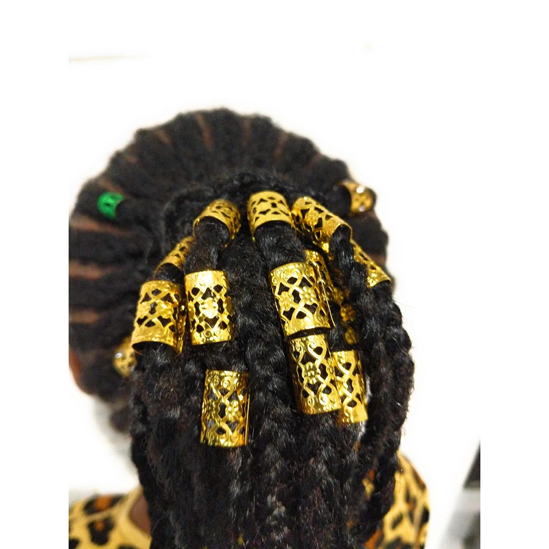 Long Gold Braiding Hair Cuff Clip Buckle Adjustable Dreadlock Braids