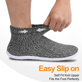 SKASO Minimalist Sock Shoes Slip on Barefoot Shoes for Women Men Non Slip Lightweight Soft for Driving Fishing Kayaking Speckled Gray Size 9-10