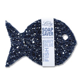 Soap Savers for bar soap, American Made: Luxiny, Lifts Soap in Soap Dishes & Shower Soap Holders - Handmade Soap Lasts Longer - Made with Plant Material (Navy Blue Sea Fish)
