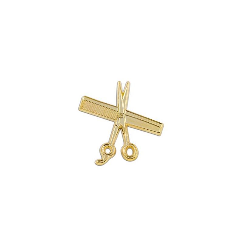 Shear and Comb Lapel Pin for Barbers (Gold)