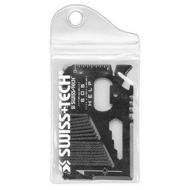 SWISS+TECH ST33329 17-in-1 Wallet Multi-Tool with Screwdrivers, Wrenches, Rope Cutter, Knives (Single Pack)