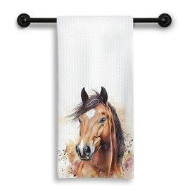 Farmhouse Horse Kitchen Dish Towels, Gifts for Horse Lovers Women Men, Rustic Stallion Animal Decorative Hand Tea Towels for Kitchen Bathroom, 16x24 Inch