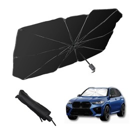 Umbrella Type, Front Car Sun Shade for Light Vehicles, Windshield, Light Blocking, UV Protection, UV Protection, Heat Insulation, High Temperature Prevention in Car, Car Goods, Foldable, Easy Storage
