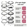 Jasu - Collar Gargantilla Choker Retro 23 Pzs Color Diferente