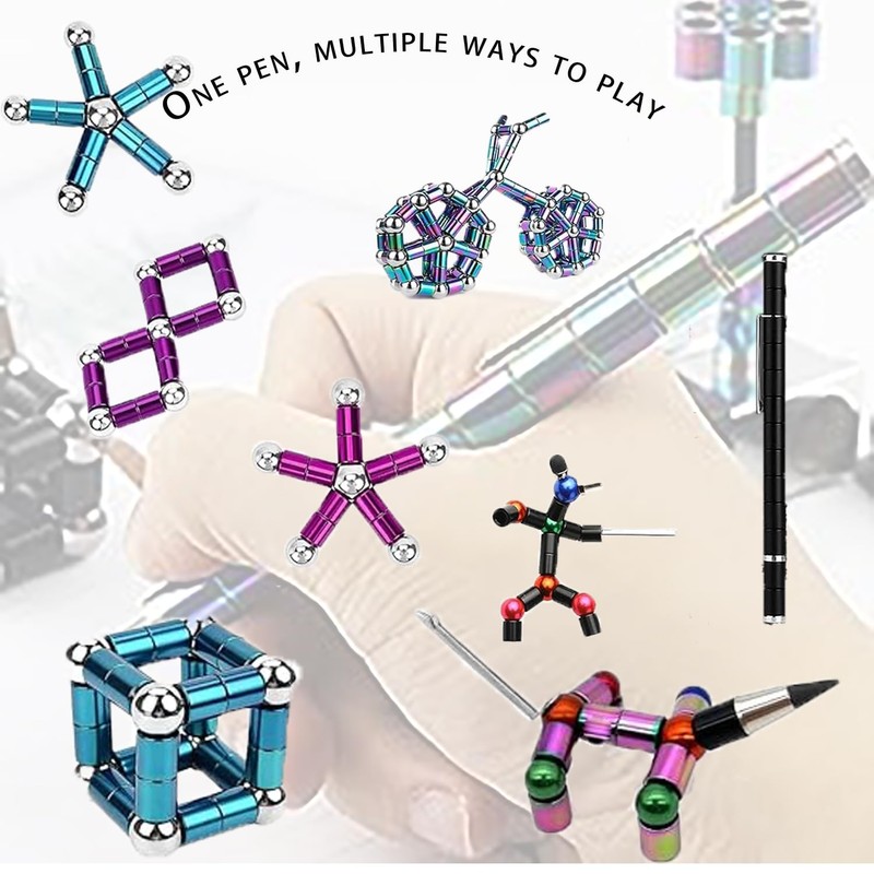 WEZCHUGHAOL Magnetic Pen, Multifunctional Deformable Writing Pen (Black)