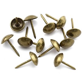 SDTC Tech Upholstery Tacks Antique Round Head Furniture Nails Decoration Thumb Pushpins - 100 pcs, Bronze Tone
