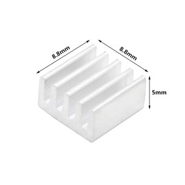 30pcs Aluminum Heatsink 8.8x8.8x5mm / 0.35x.035x0.2 inches with Thermal Conductive Adhesive Tape for Raspberry pi Electronic Chip MOS IC Diode Triode Cooling Heat Dissipation