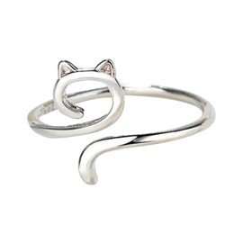 Crochet Yarn Ring Cat | Adjustable Cat Ears Open Ring | Cute Design Crochet Tension Regulator Tool for Christmas, New Year, Mother's Day, and Birthday