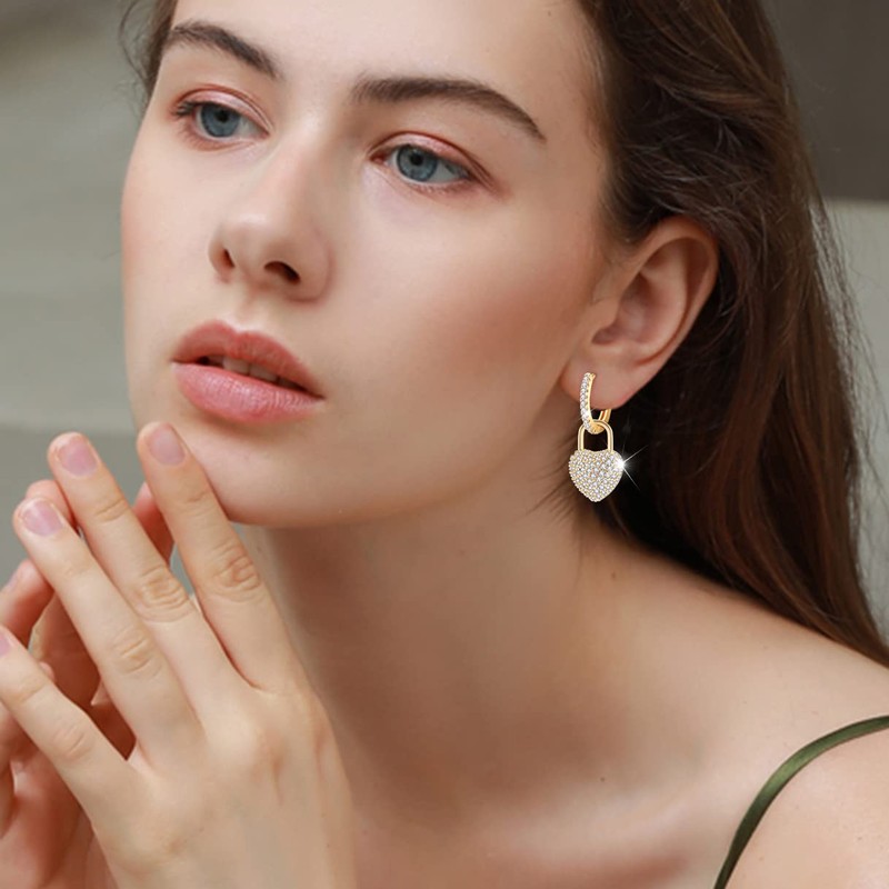 Flor Pendientes de Aro Para Las Mujeres, 18k Chapado en