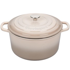 VORRINGARD Enameled Cast Iron Dutch Oven Pot with Lid, for Sourdough Bread Baking, Round Dutch Ovens, 4.5 Quart, Latte