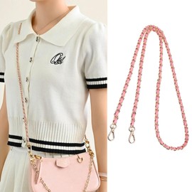 KIYOMIL Bag Leather Chain Strap for Handbag Replacement,Purse Chain Shoulder Straps Crossbody (PINK-90CM)
