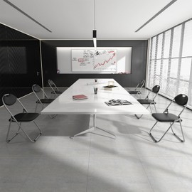 POWERSTONE Folding Chairs 6 Pack 300-Pound Capacity, Sturdy Metal Foldable Chairs, PU Leather Padded Folding Chairs Set of 6 Assembled for Meeting Room Classroom Restaurant and Patio