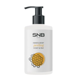 SNB Professional Hand and Body Scrub Honey & Milk 250 ml - Gentle Exfoliation with Propolis and Herbal Extracts for Smooth Skin - Ideal for Manicure and Home Care