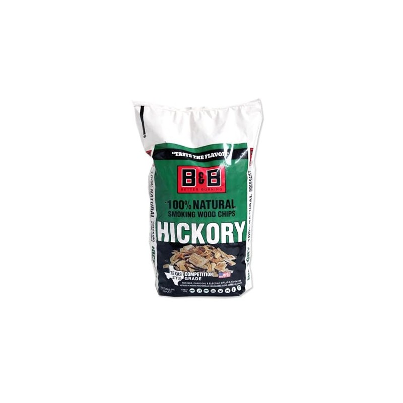 B&B Charcoal Hickory Wood Smoking Chips 180 cu. in. -