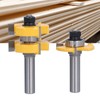 2Pcs Tongue Groove Router Bit T Shape 3 Teeth 1