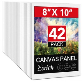 Canvases for Painting 8x10 Inch, 42 Pack Blank Painting Canvas Boards for Painting Supplies-Cotton Canvas Panels Acid-Free Primed for Oil Paint,Watercolor, Acrylic Paint, Gouache and Tempera.