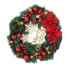 Christmas Wreath Snow Pine Cone Xmas Ball Wreath for Indoor
