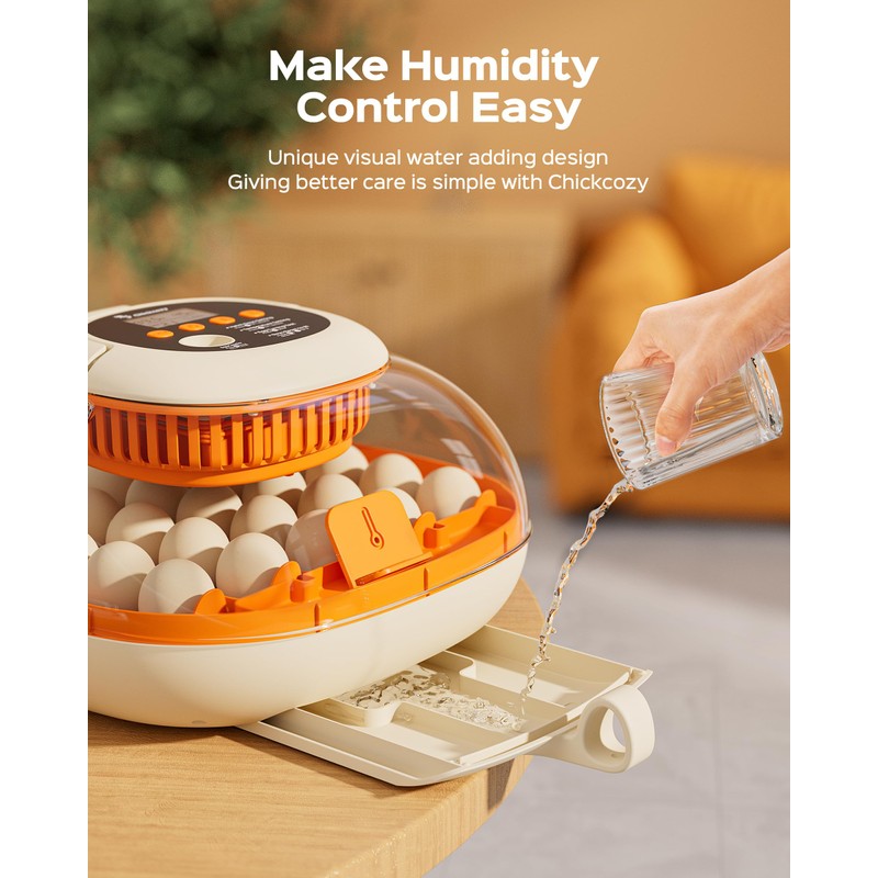 [2024 Upgrade] 25 Egg Incubator, Automatic Egg Turner with Thermometer