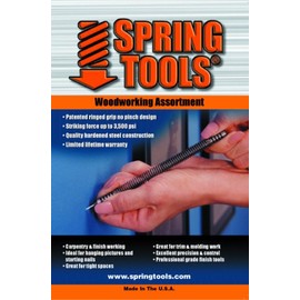 SpringTools CA198 3 Piece Woodworking Set with Nail Starter, Nail Set, Wood Chisel, Center Punch