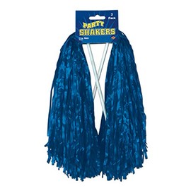 Beistle Blue Poly Shakers, 2-Count, Cheerleading Pom-Poms for Sports Events, Football Game Days, Pep Rallies, Showing School Spirit, and Team Pride Celebrations, 12” x 11”