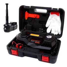 ROGTZ Electric Hydraulic Car Jack Kit 5 Ton 12V Portable Lift Range 17.7 Inch with Tire Inflator Pump for SUV Sedan Truck Car Repair Floor Jack for Vehicle Tire Change with LED Light Jack Only