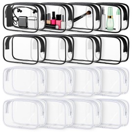 16 PCS Clear Makeup Bags,Clear Toiletry Bag,Cosmetic Storage Bags,Cleare Travel Bage for Toiletries,PVC Waterproof Travel Small Pouches,Portable Travele Pouch with Zipper,for Women Organizing Toiletry