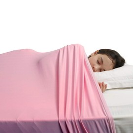 Sensory Compression Bed Linen, Special Supplies Sensory Bed Sheet, Breathable, Stretchy, Cool, Comfortable Sleeping Pad (Twin Size) (Pink)