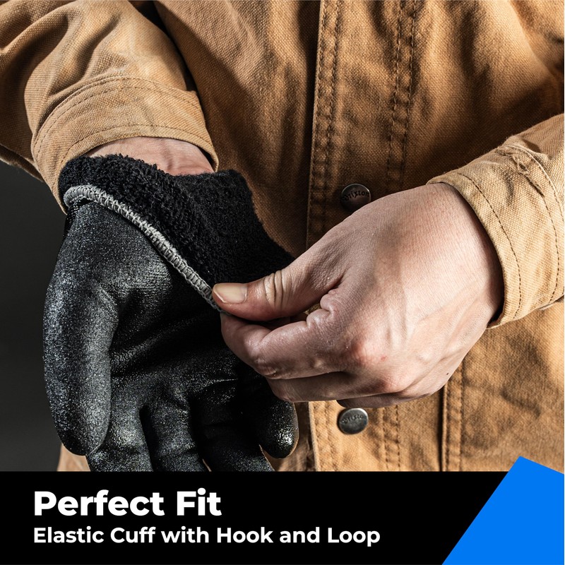 toolant NITRILE Fully-soaked Winter Work Gloves(knitwrist), Black,2XL, 1pcs