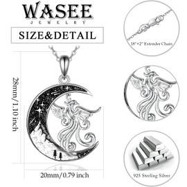 Phoenix Necklace for Women 925 Sterling Silver Phoenix Rising Pendant Jewelry Gifts for Her