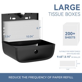 interhasa! Paper Towel Dispenser Wall Mounted, Adhesive Multifold Trifold c Fold Commercial Paper Towel Dispenser for Bathroom 10.8" L x 3.5" W x 8" H