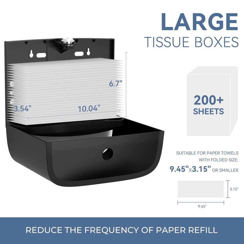 interhasa! Paper Towel Dispenser Wall Mounted, Adhesive Multifold Trifold c