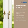 XFORT Locking Cockspur Window Handle Installation Kit in Polished Brass,