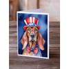Caroline's Treasures Redbone Coonhound Patriotic American Greeting Cards Pack of