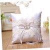 STOBAZA Elegant Lace Wedding Ring Pillow Romantic Heart Shaped Design