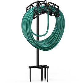 Winpull Metal Garden Hose Holder, Heavy Duty Freestanding Hose Storage Stand Rack for Outside