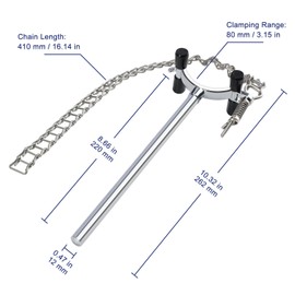 Labasics Lab Chain Clamp Holder, Adjustable Lab Glassware Clamp Chain with 1.57-5.71 inch Holding Size for Beakers, Flasks, Condensers Fixture Lab Accessories