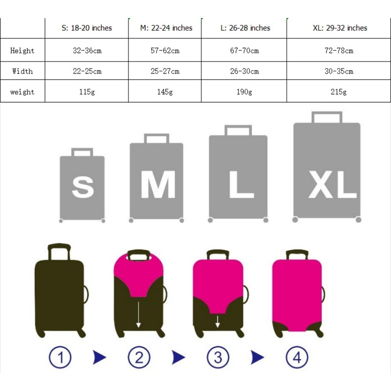 Cazqgoy Luggage Covers for Suitcases, Elastic Washable Stretch Suitcase Protector,